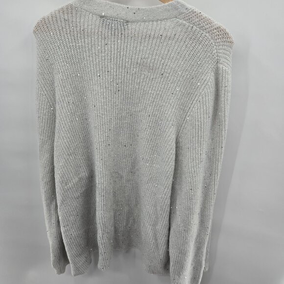 Lane Bryant Gray Metallic Sequin Open Cardigan Shrug Size 18/20 - Picture 2 of 9